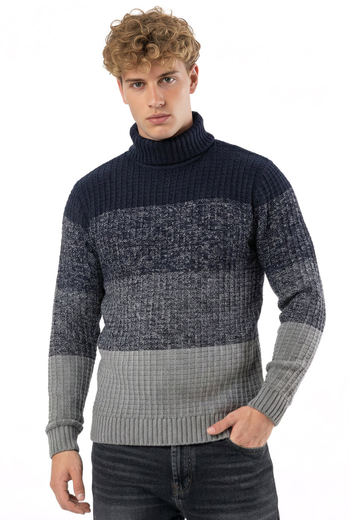 Ombré Cable Knit Turtleneck