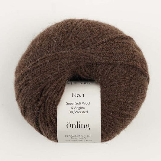 Önling No 1: Luxury Merino - Angora blend yarn - Coffee brown (026)