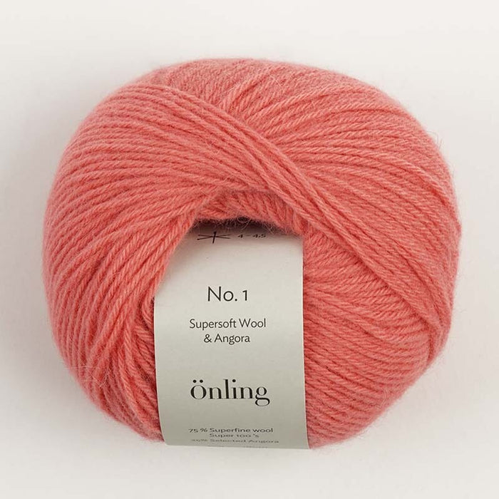 Önling No 1: Luxury Merino - Angora blend yarn - Coral rose (057) / Lip Kiss (x)