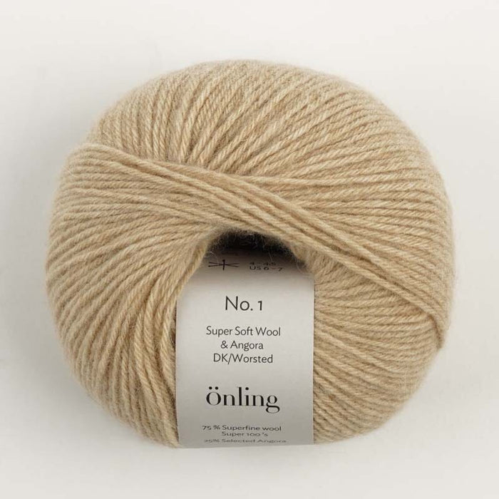 Önling No 1: Luxury Merino - Angora blend yarn - Warm light beige melange (016m)