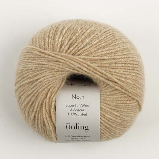 Önling No 1: Luxury Merino - Angora blend yarn - Warm light beige melange (016m)