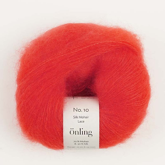Önling No 10: Luxurious and exquisite silk mohair - Tomato red (118) Yarn Sesia