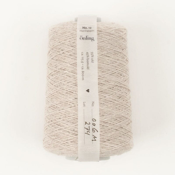 Önling No 12: All - season wool and cotton blend yarn - Cold light beige melange (006m)