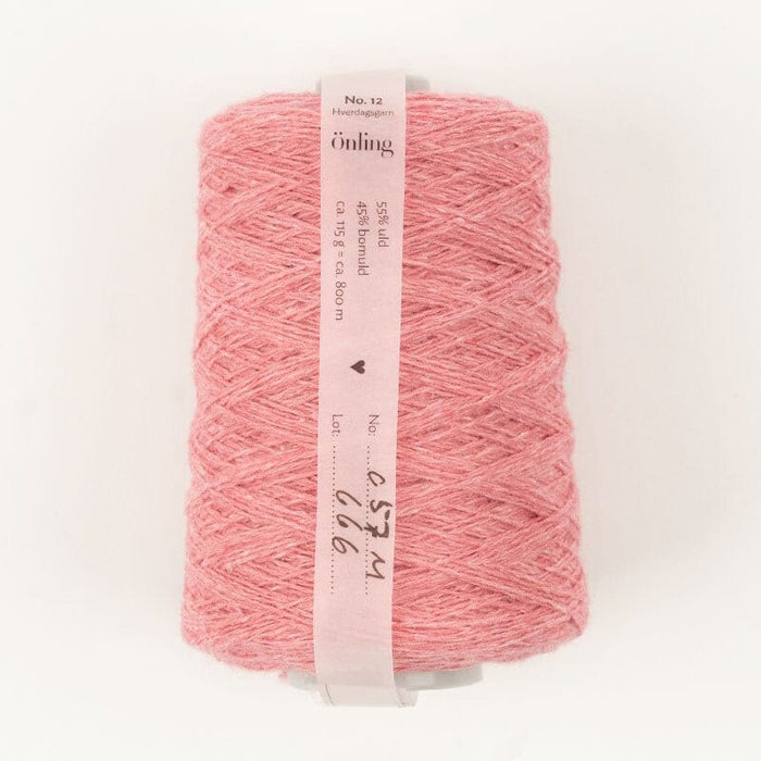 Önling No 12: All - season wool and cotton blend yarn - Coral rose melange (057m)