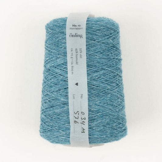 Önling No 12: All - season wool and cotton blend yarn - Dark turquoise melange (034m)
