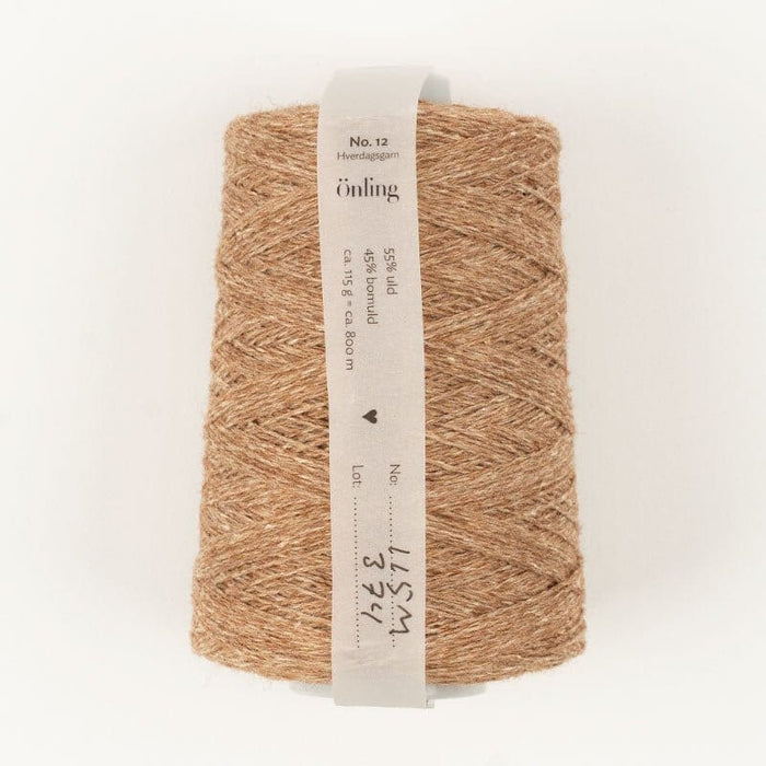 Önling No 12: All - season wool and cotton blend yarn - Hazelnut brown melange (115m)