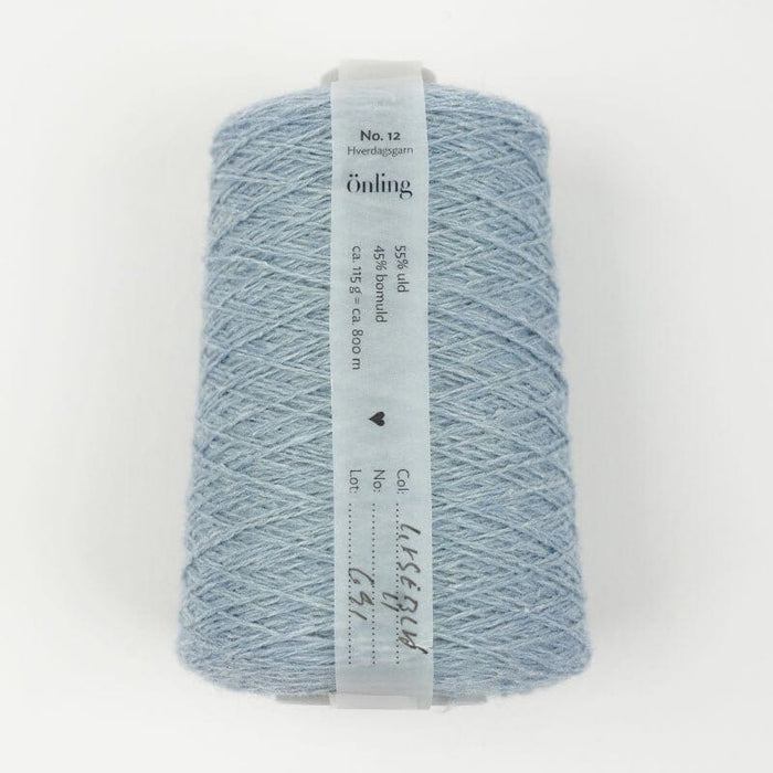 Önling No 12: All - season wool and cotton blend yarn - Ice blue melange (048m)