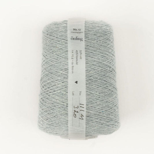 Önling No 12: All - season wool and cotton blend yarn - Light eucalyptus melange (111m)