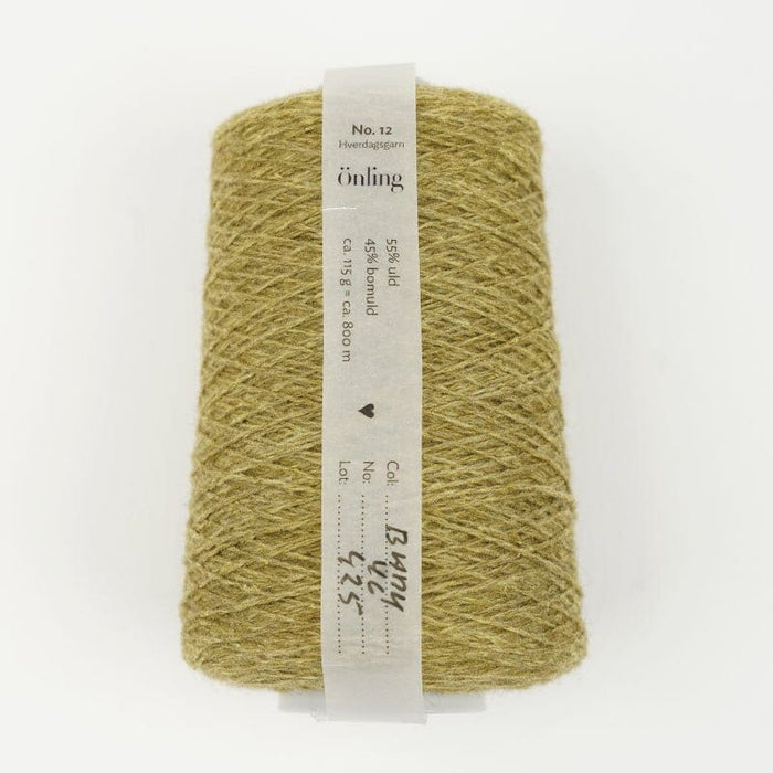 Önling No 12: All - season wool and cotton blend yarn - Olive melange (112m)