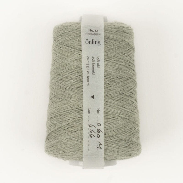 Önling No 12: All - season wool and cotton blend yarn - Sage green melange (060m)