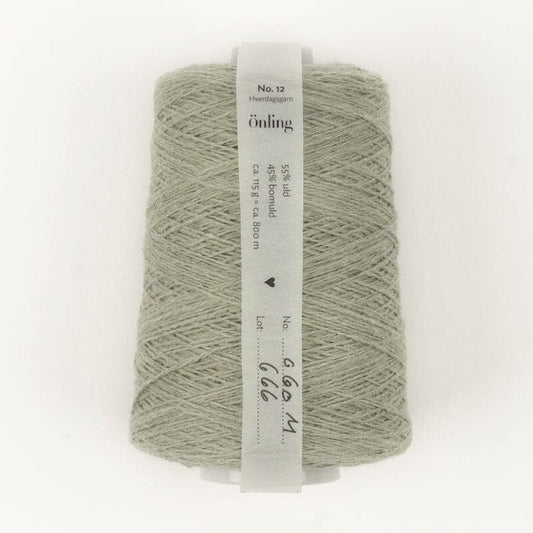 Önling No 12: All - season wool and cotton blend yarn - Sage green melange (060m)