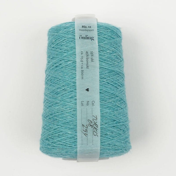 Önling No 12: All - season wool and cotton blend yarn - Turquoise melange (033m)