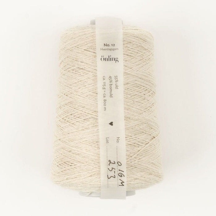 Önling No 12: All - season wool and cotton blend yarn - Warm light beige melange (016m)