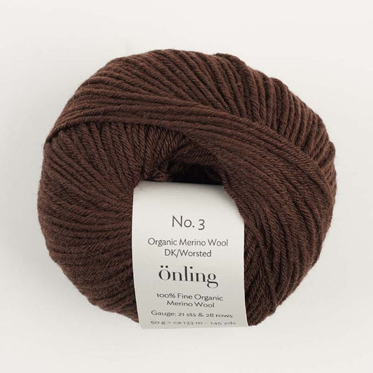 Önling No 3: 100% heavy organic merino wool - Coffee brown (026)