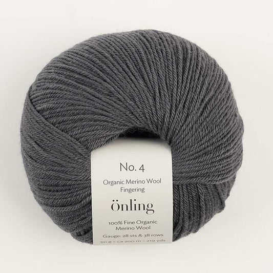 Önling No 4: 100% fine organic merino wool - Charcoal grey (011)