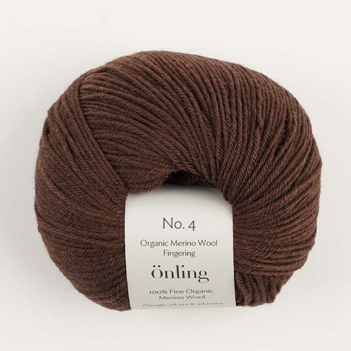 Önling No 4: 100% fine organic merino wool - Coffee brown (026)
