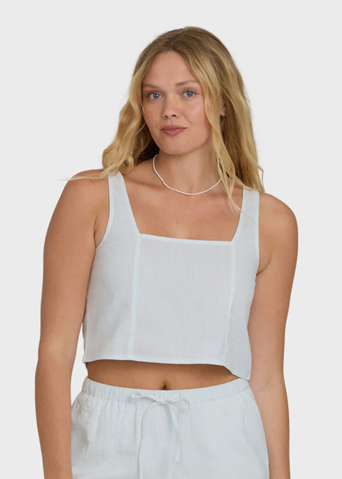 Open Skies Woven Tank - Clearwater