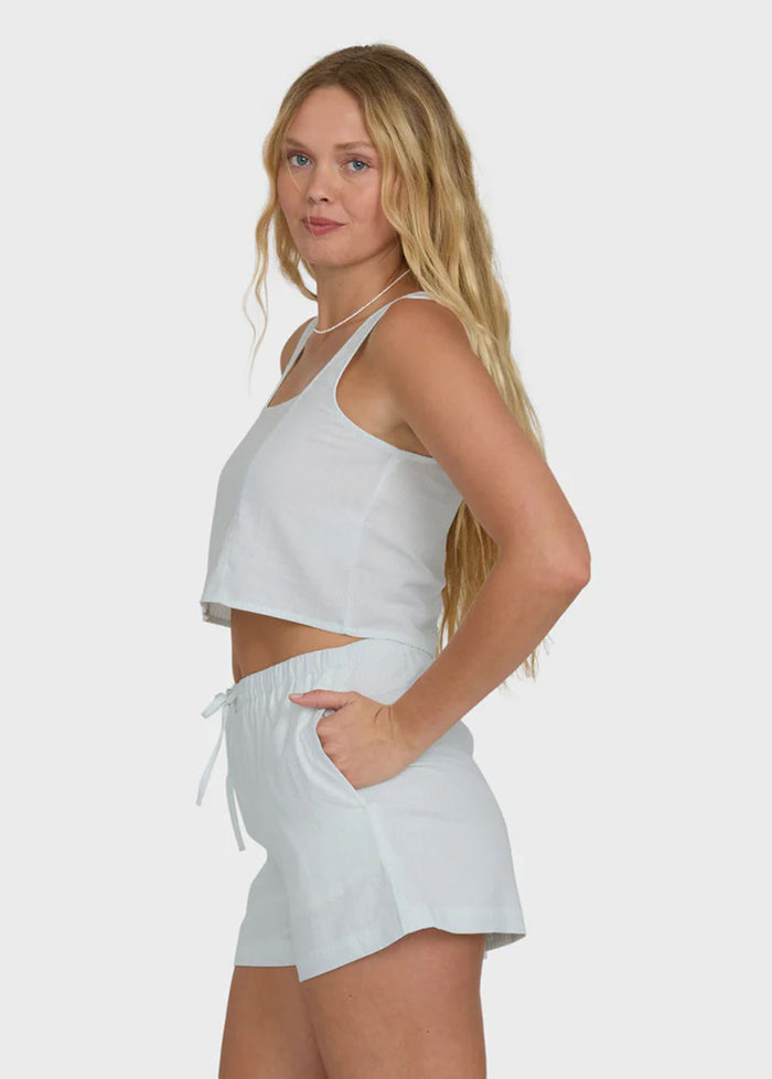 Open Skies Woven Tank - Clearwater