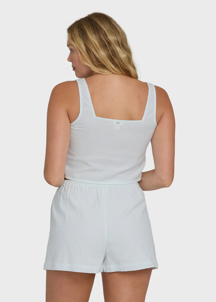 Open Skies Woven Tank - Clearwater