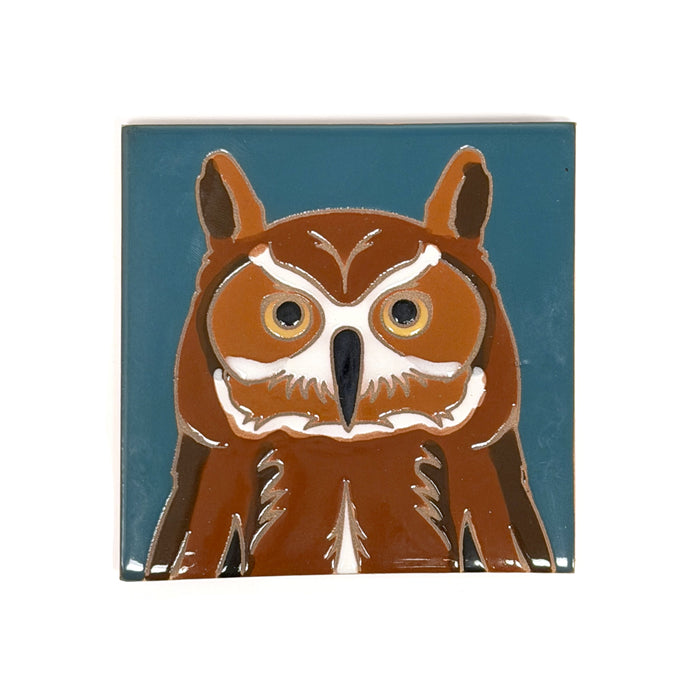 Owl Hand Glazed Coaster