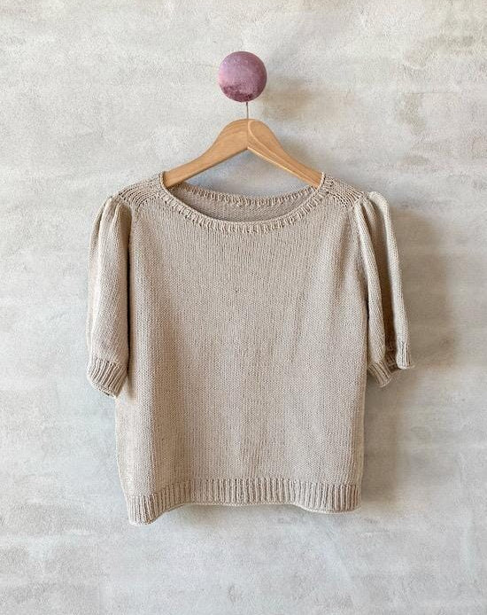 Paloma T-shirt m. pufærmer, strikkeopskrift Strikkeopskrift Önling - Katrine Hannibal