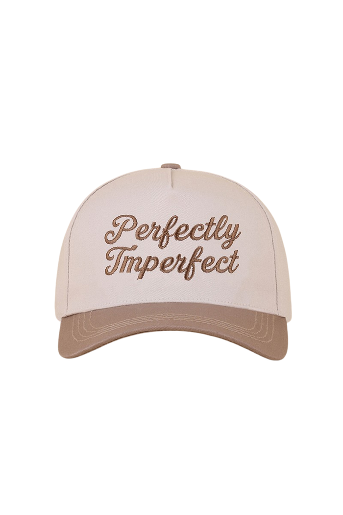 "Perfectly Imperfect" Ball Cap-Mocha-Cute-Trendy-Shop-Womens-Boutique-Clothing-Store