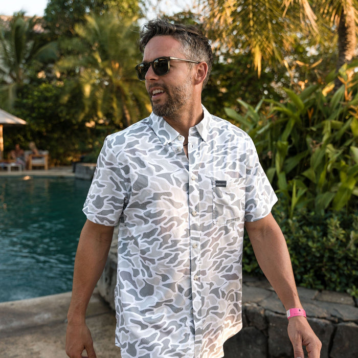Performance Button Up - White Camo