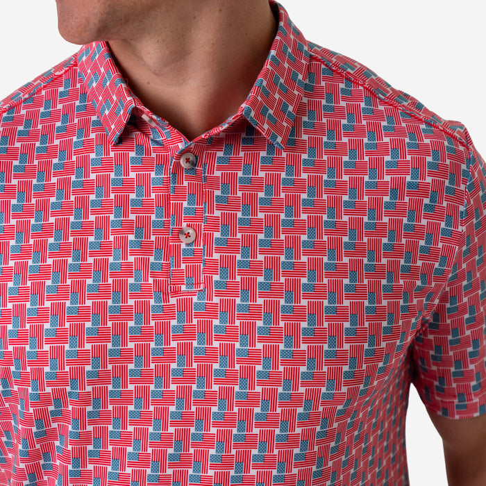 Performance Polo - American Flag Print