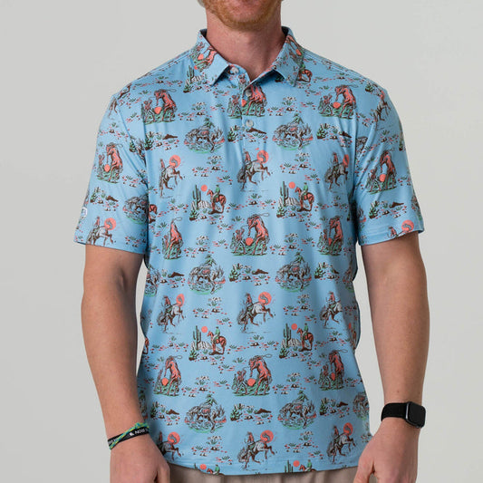 Performance Polo - Cowboy Up Blue