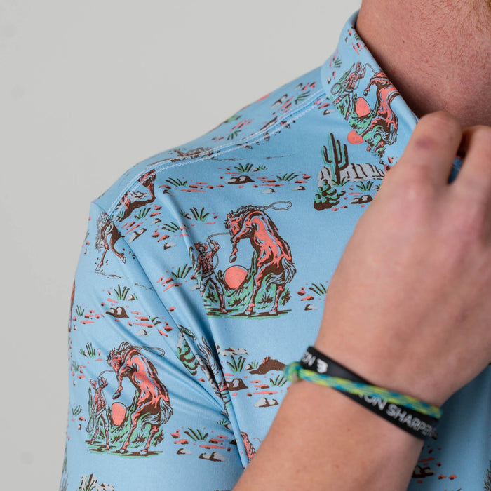 Performance Polo - Cowboy Up Blue