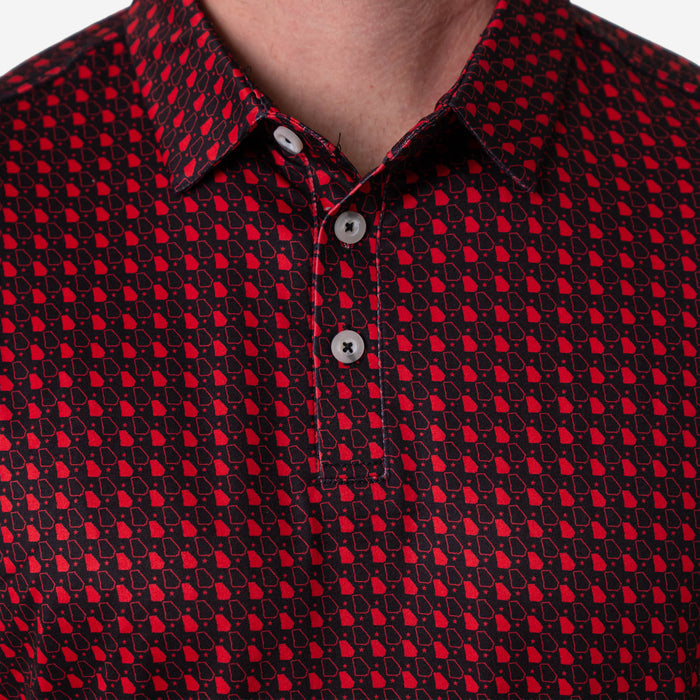 Performance Polo - Georgia - Black & Red