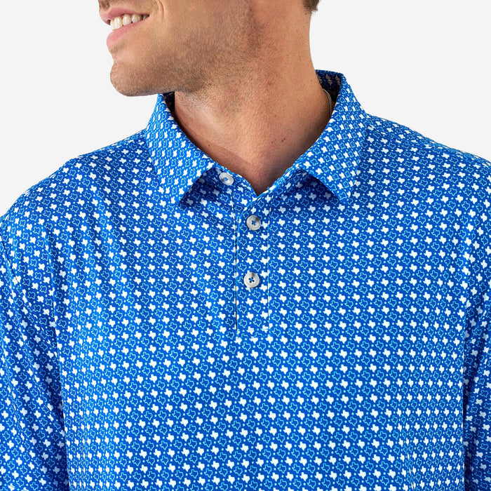 Performance Polo - Texas - Blue & White