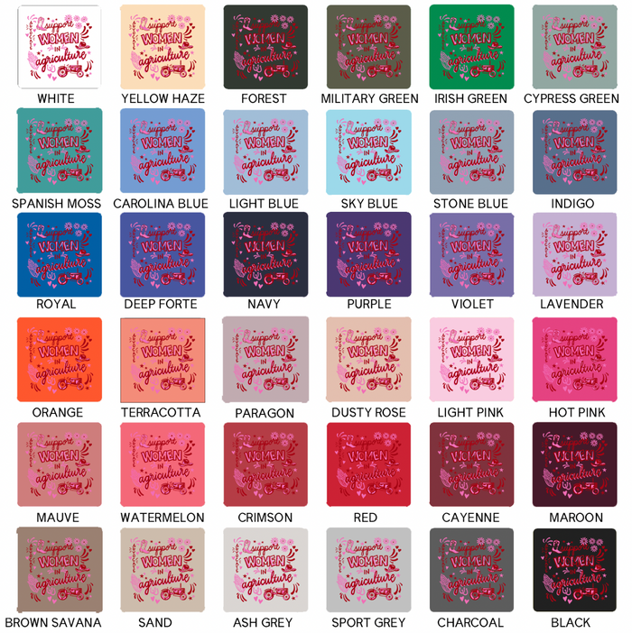 Pink and Red Support Women In Ag– Crewneck