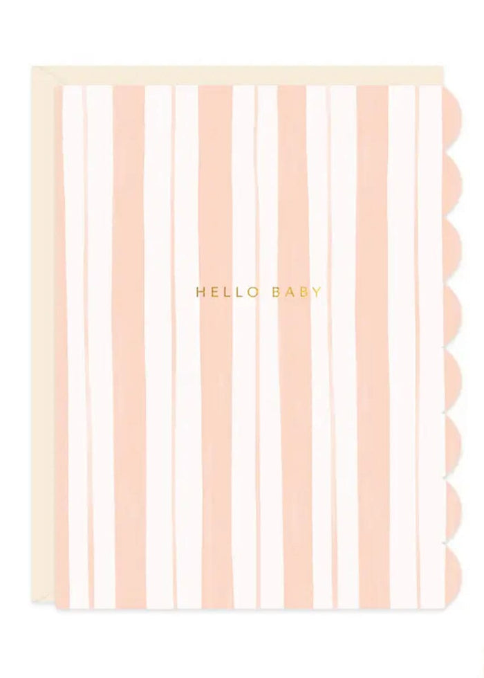 Pink Stripes Baby Card