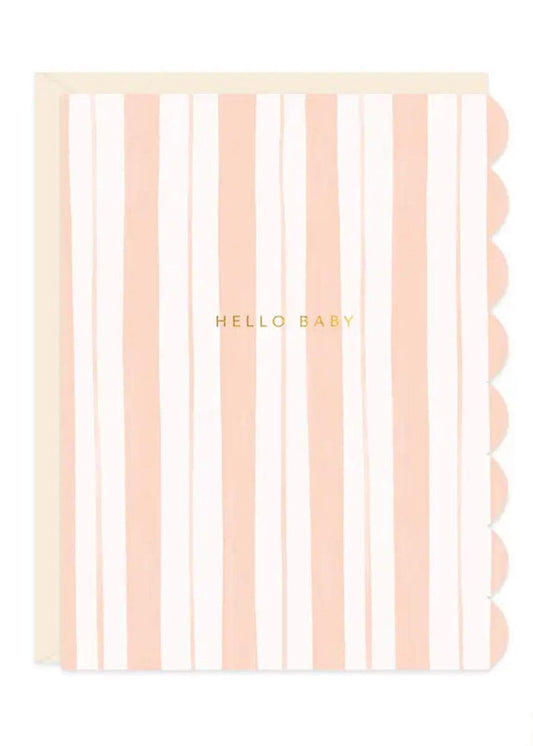 Pink Stripes Baby Card