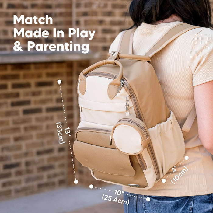 Match Made In Play & Parenting

(Dimensions shown visually):

Height: 13" (33 cm)
Width: 10" (25.4 cm)
Depth: 4" (10 cm)