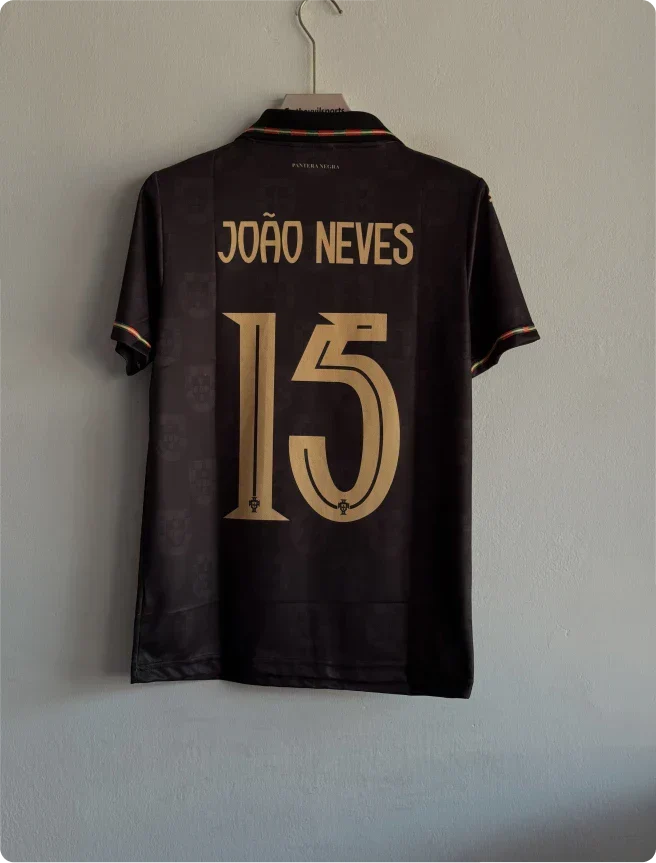 PORTUGAL 25-26 BLACK KIT JOAO NEVES POLO PREMIUM PRINTED