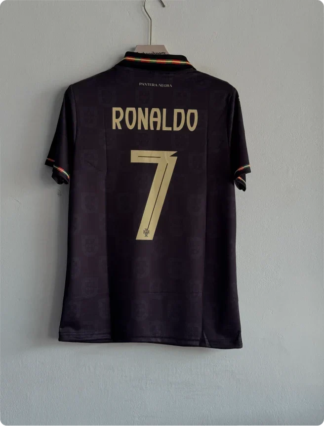 PORTUGAL 25-26 BLACK KIT RONALDO POLO PREMIUM PRINTED