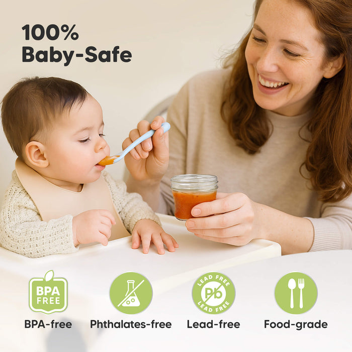 100% Baby-Safe, BPA-free, Phthalates-free, Lead-free, Food-grade.