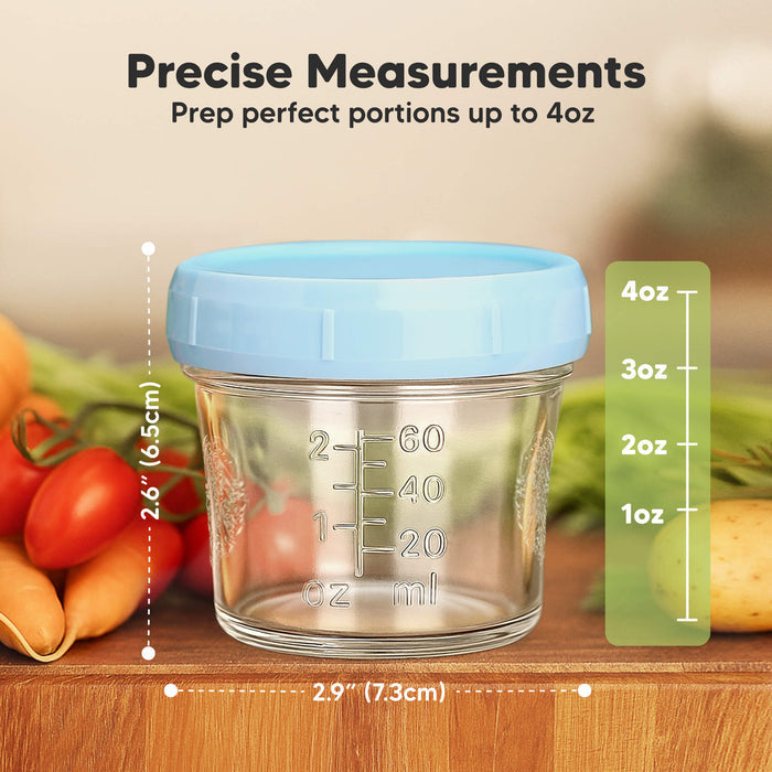 Precise Measurements 2.6" (6.5cm) x 2.9" (7.3cm), Prep perfect portions up to 4oz, Measurement markings: 1oz, 2oz, 3oz, 4oz.