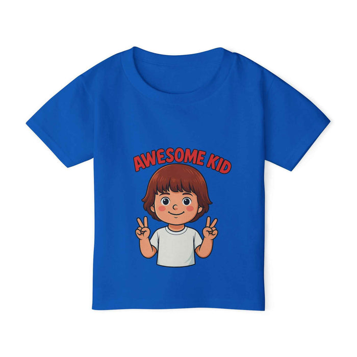 100% cotton Awesome Kid toddler tee with twill-taped neck and shoulder seams for fun playdates, birthdays, and family events.