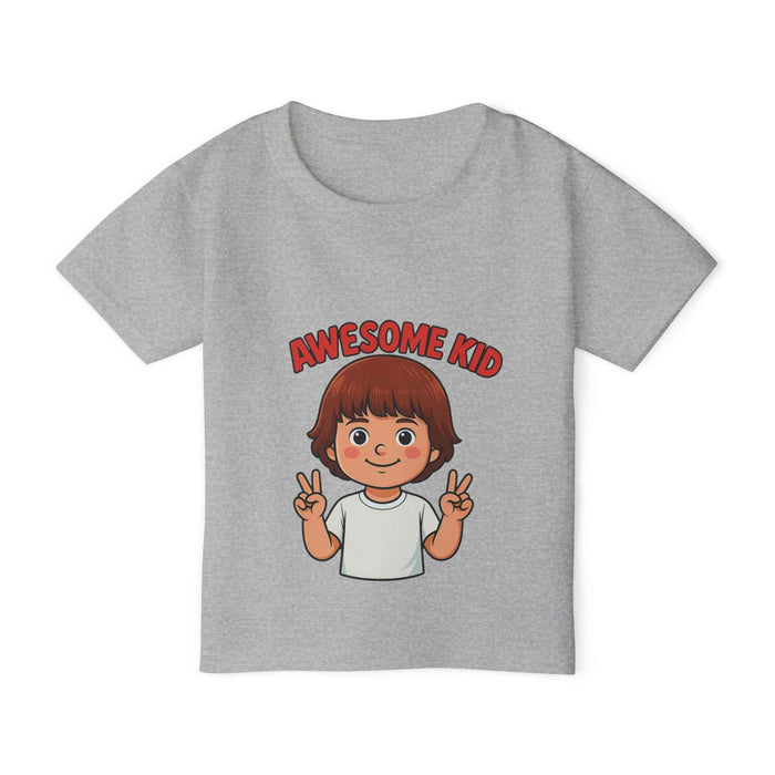 Positive message toddler t-shirt in 100% cotton with stabilized neck and shoulder seams for comfortable everyday play outfits
