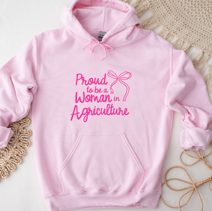 Proud To Be A Woman In Ag Bow Pink– Hoodie