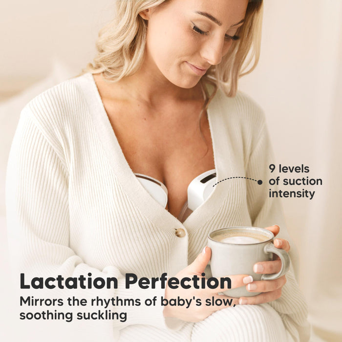 Lactation Perfection, Mirrors the rhythms of baby’s slow, soothing suckling, 9 levels of suction intensity.