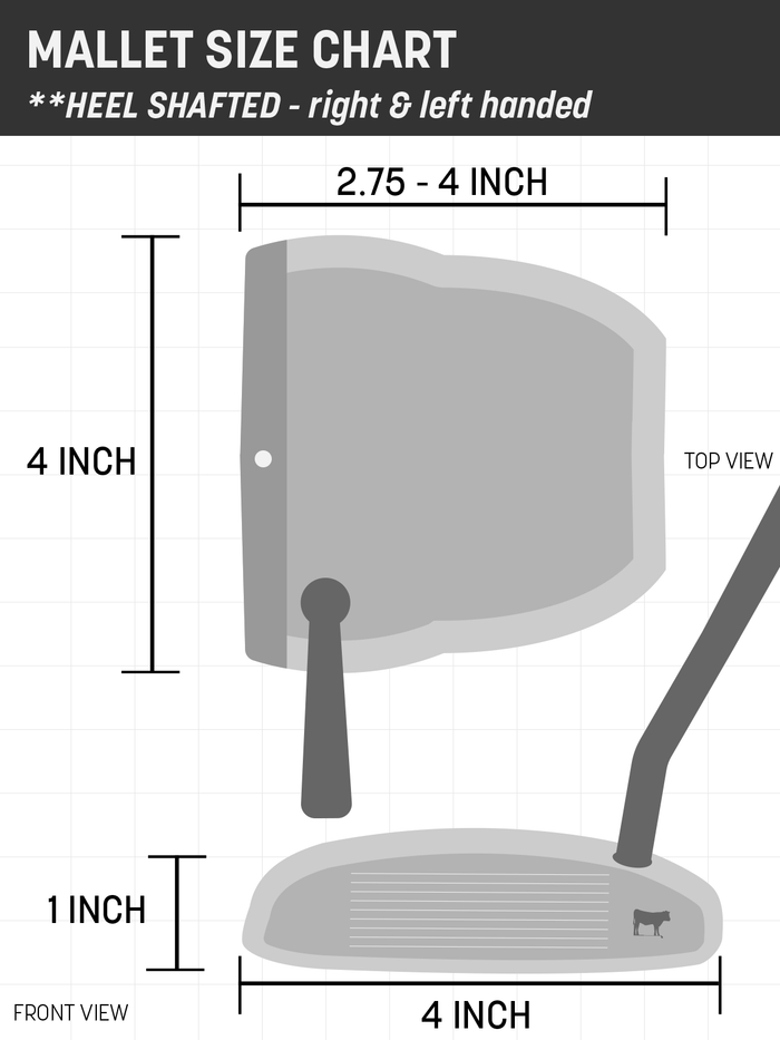 Mallet sizing chart for Dormie mallet headcovers