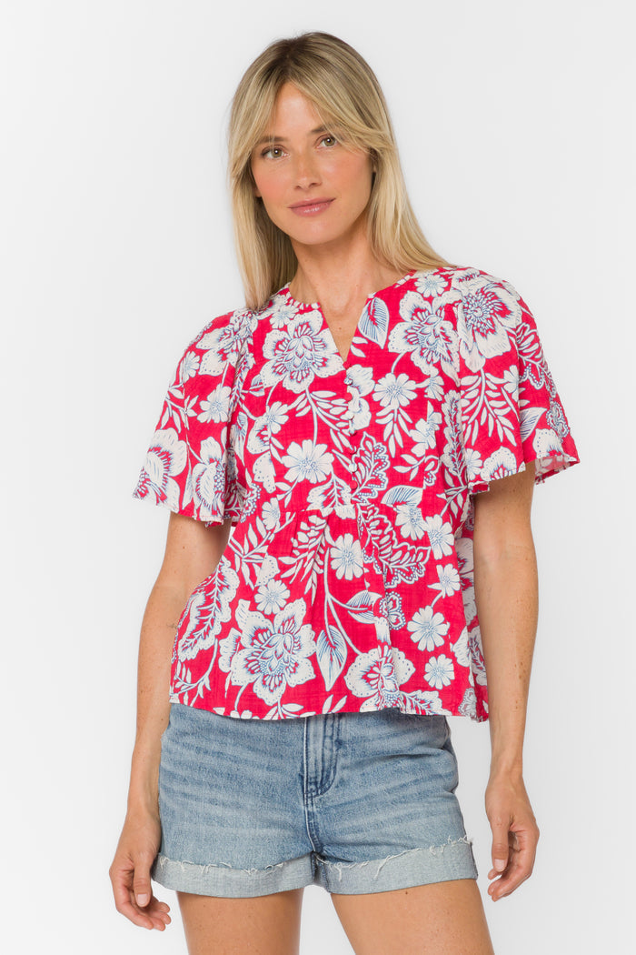 Quency Floral Top - Tops - Velvet Heart Clothing