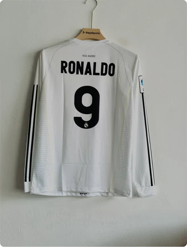 REAL MADRID 2009-10 HOME KIT RONALDO FULLSLEEVE PRINTED