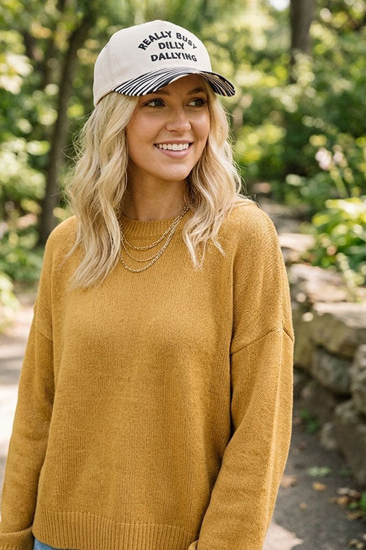 "Really Busy Dilly Dallying" Ball Cap-Cute-Trendy-Shop-Womens-Boutique-Clothing-Store