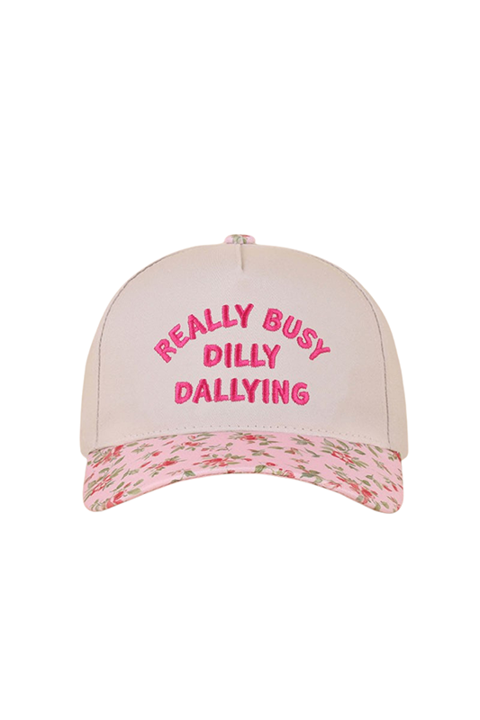 "Really Busy Dilly Dallying" Ball Cap-Floral-Cute-Trendy-Shop-Womens-Boutique-Clothing-Store