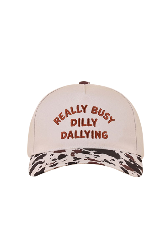 "Really Busy Dilly Dallying" Ball Cap-Cow-Cute-Trendy-Shop-Womens-Boutique-Clothing-Store